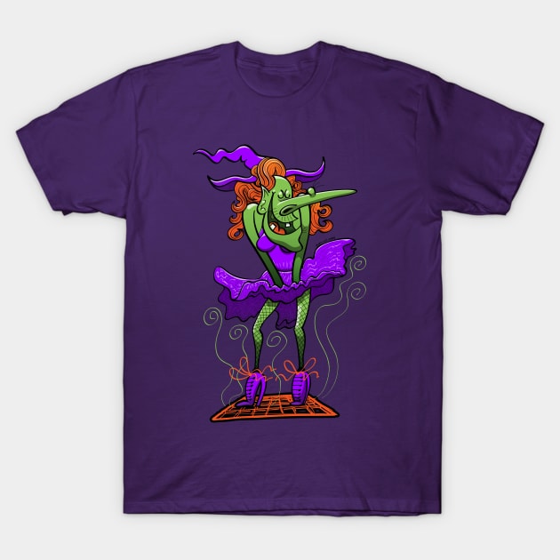 The wind blows the Halloween witch's dress up! T-Shirt by zooco